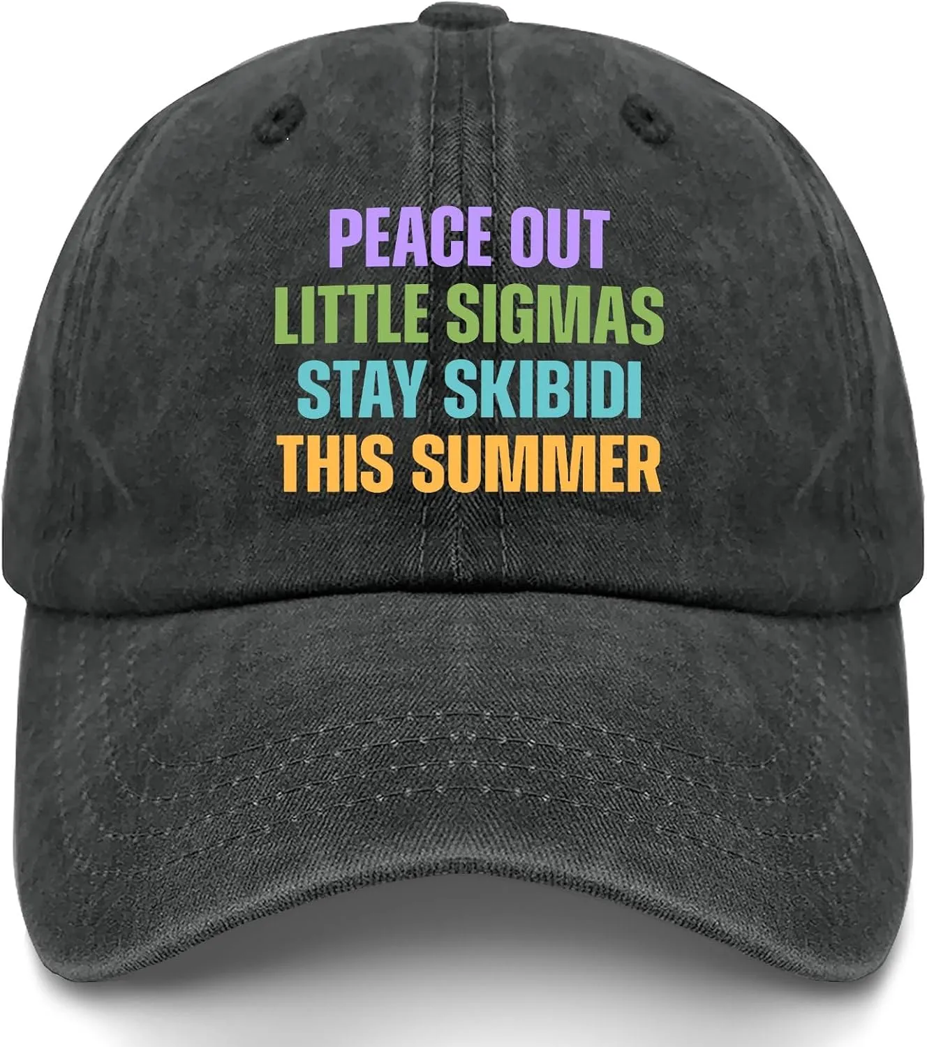 Made in US Peace Out Little Sigmas Stay Skibidi Summer Hat for Mens Baseball Caps Soft Washed Dad