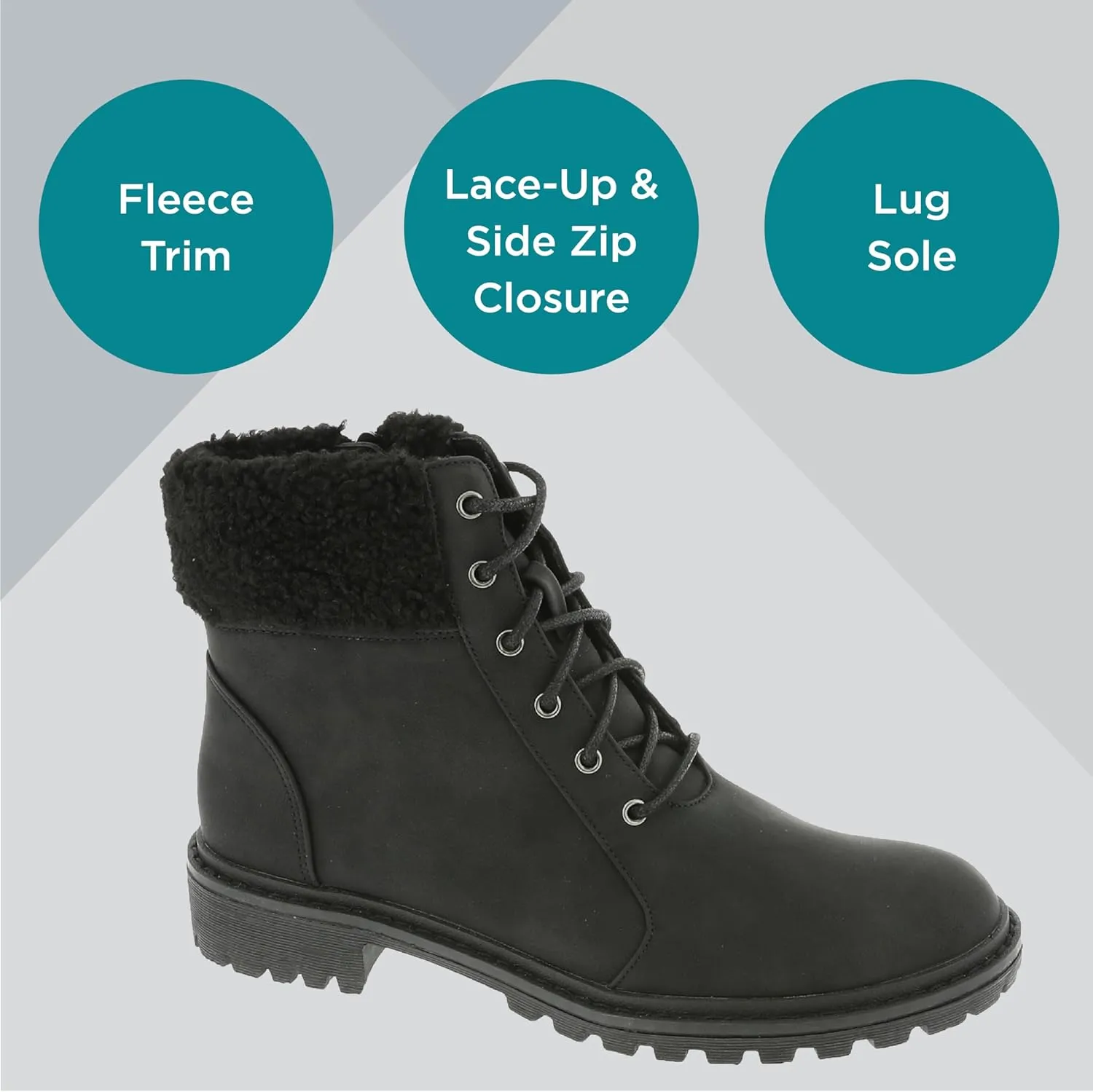 Masseys Women's Hazel Lace-Up Lug Sole Boot
