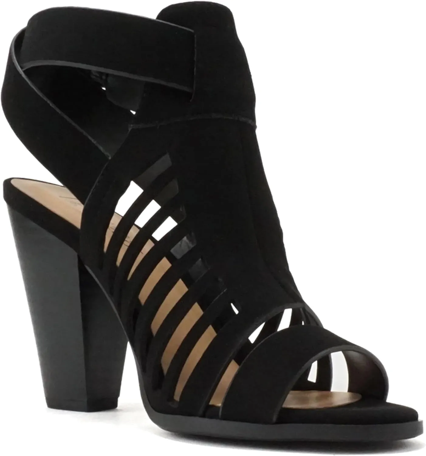 Mayo ~ Gladiator Cutout Stacked Chunky High-Heeled Dress Sandals with Adjustable Ankle Strap