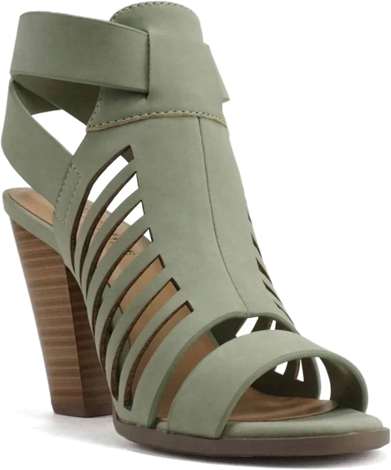 Mayo ~ Gladiator Cutout Stacked Chunky High-Heeled Dress Sandals with Adjustable Ankle Strap