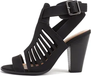 Mayo ~ Gladiator Cutout Stacked Chunky High-Heeled Dress Sandals with Adjustable Ankle Strap