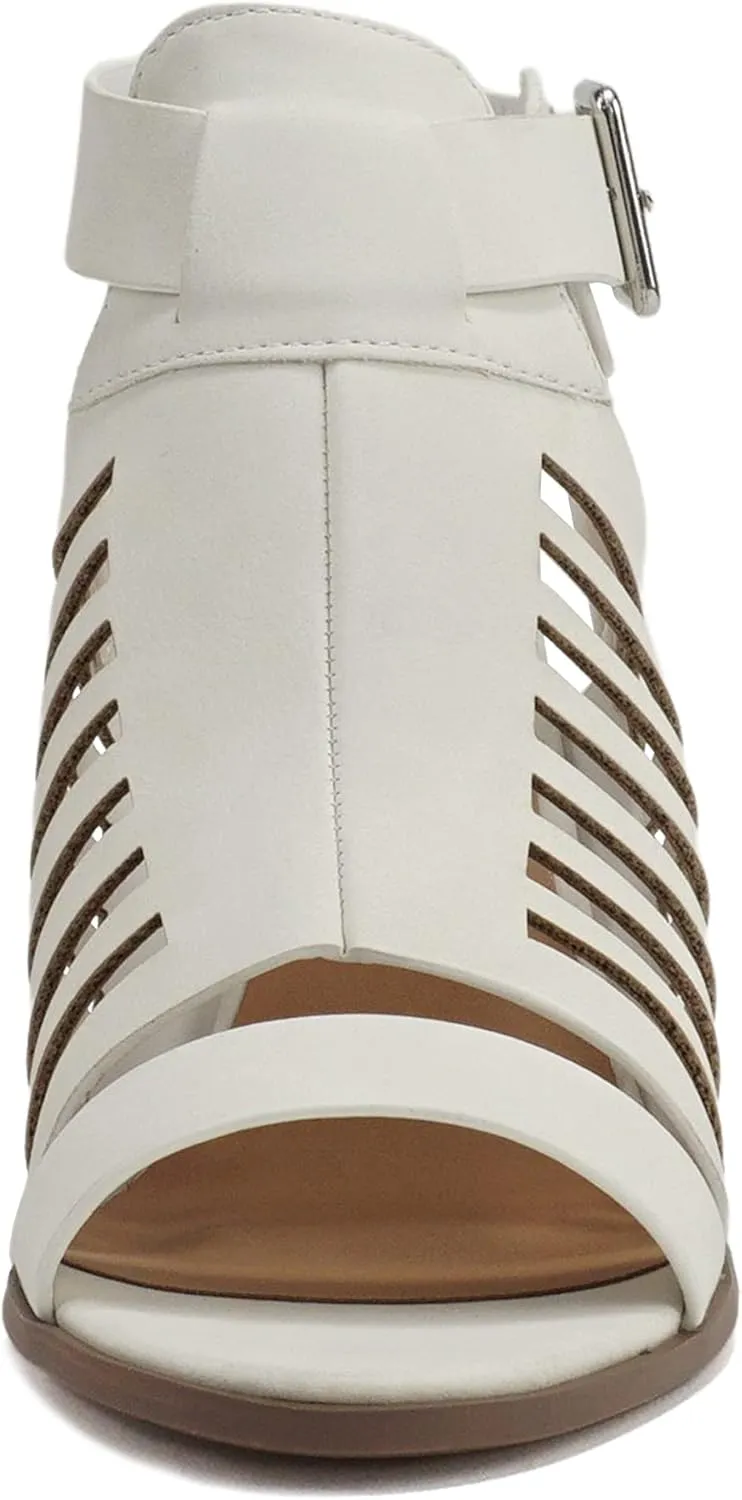 Mayo ~ Gladiator Cutout Stacked Chunky High-Heeled Dress Sandals with Adjustable Ankle Strap
