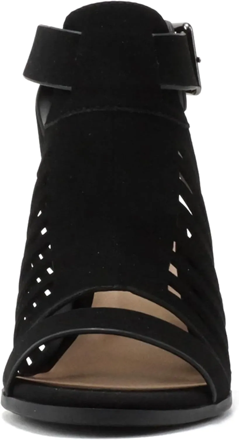 Mayo ~ Gladiator Cutout Stacked Chunky High-Heeled Dress Sandals with Adjustable Ankle Strap
