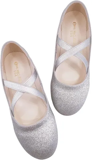 Mei MACLEOD Girl's Mary Jane Shoes Ballerina Shoes, Princess Dress Shoes for Party Wedding