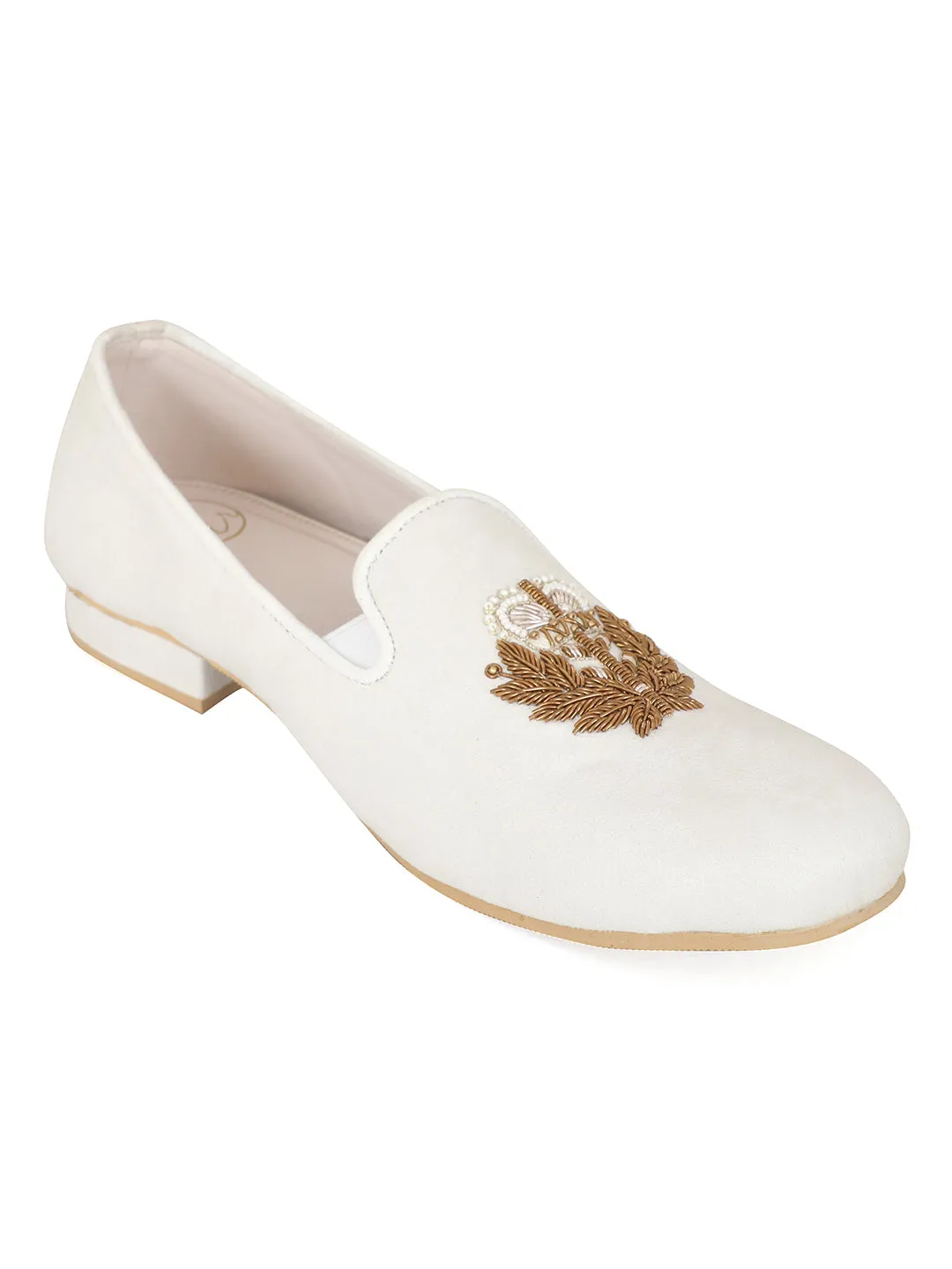Men Embellished Lightweight Memory Foam Suede Mojaris