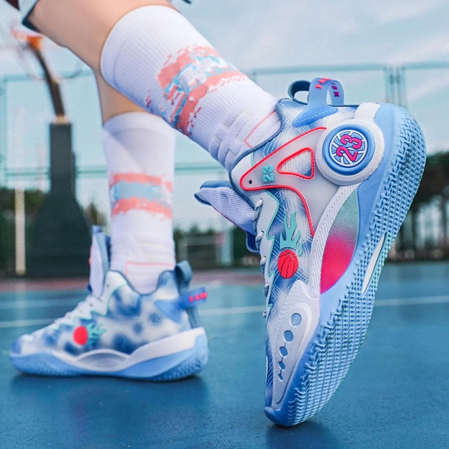 Mens Breathable High Top Chinese Design Basketball Shoes Fashion Graffiti Non-Slip Walking Running Tennis Training Volleyball Sneakers