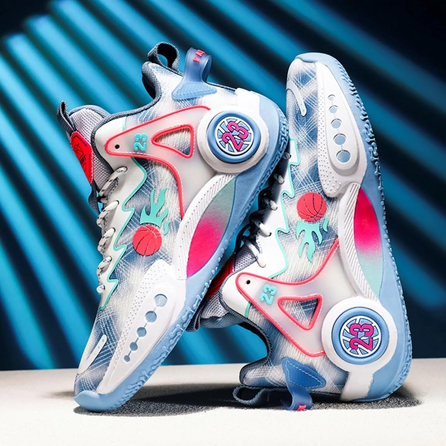 Mens Breathable High Top Chinese Design Basketball Shoes Fashion Graffiti Non-Slip Walking Running Tennis Training Volleyball Sneakers