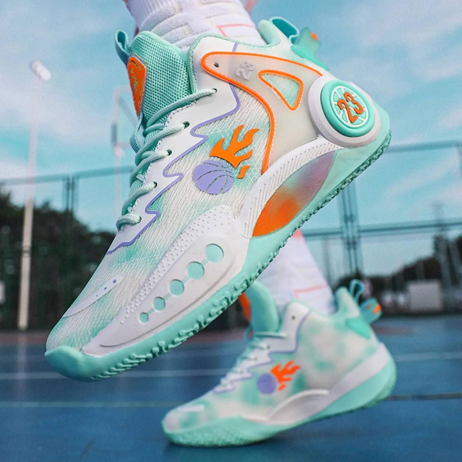 Mens Breathable High Top Chinese Design Basketball Shoes Fashion Graffiti Non-Slip Walking Running Tennis Training Volleyball Sneakers