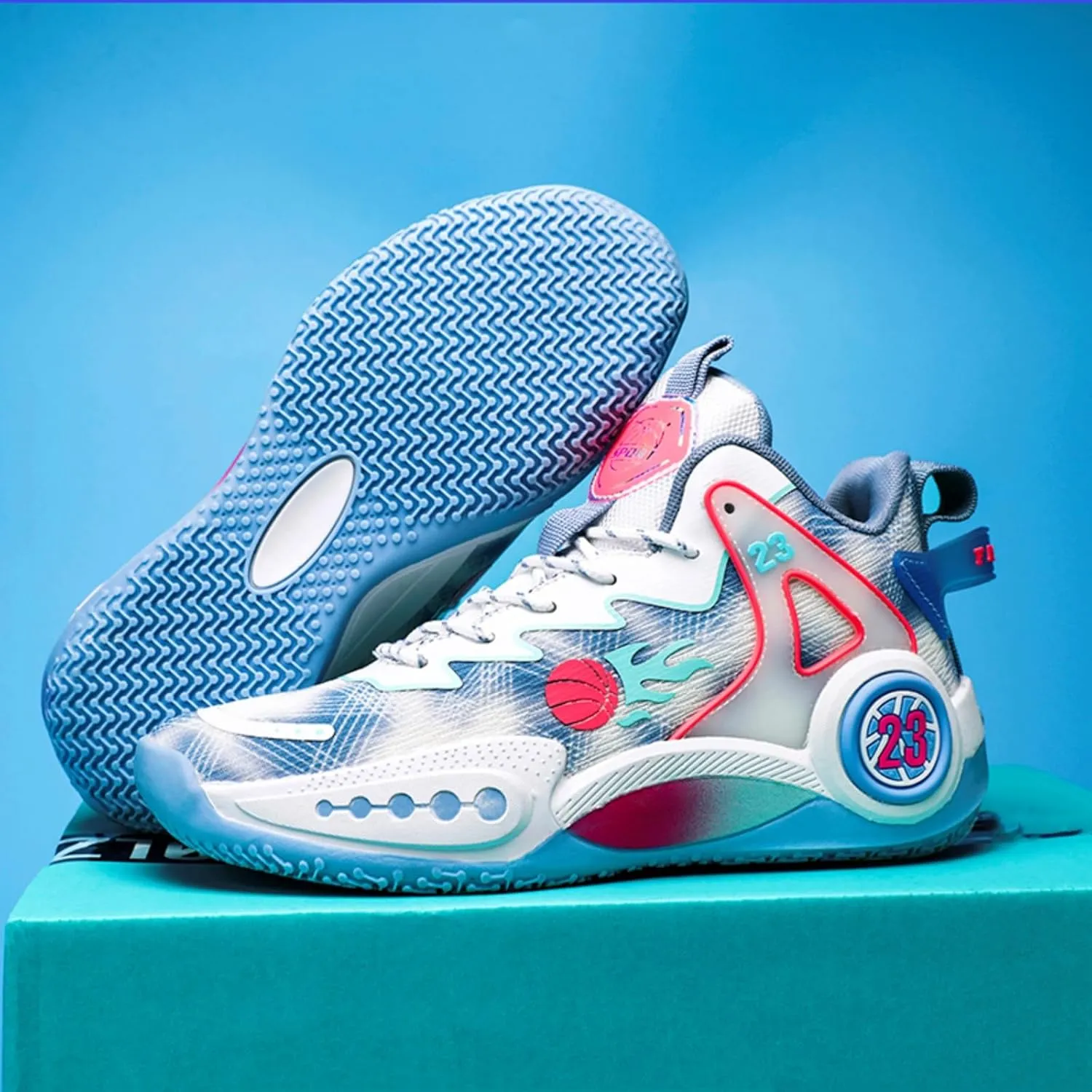 Mens Breathable High Top Chinese Design Basketball Shoes Fashion Graffiti Non-Slip Walking Running Tennis Training Volleyball Sneakers