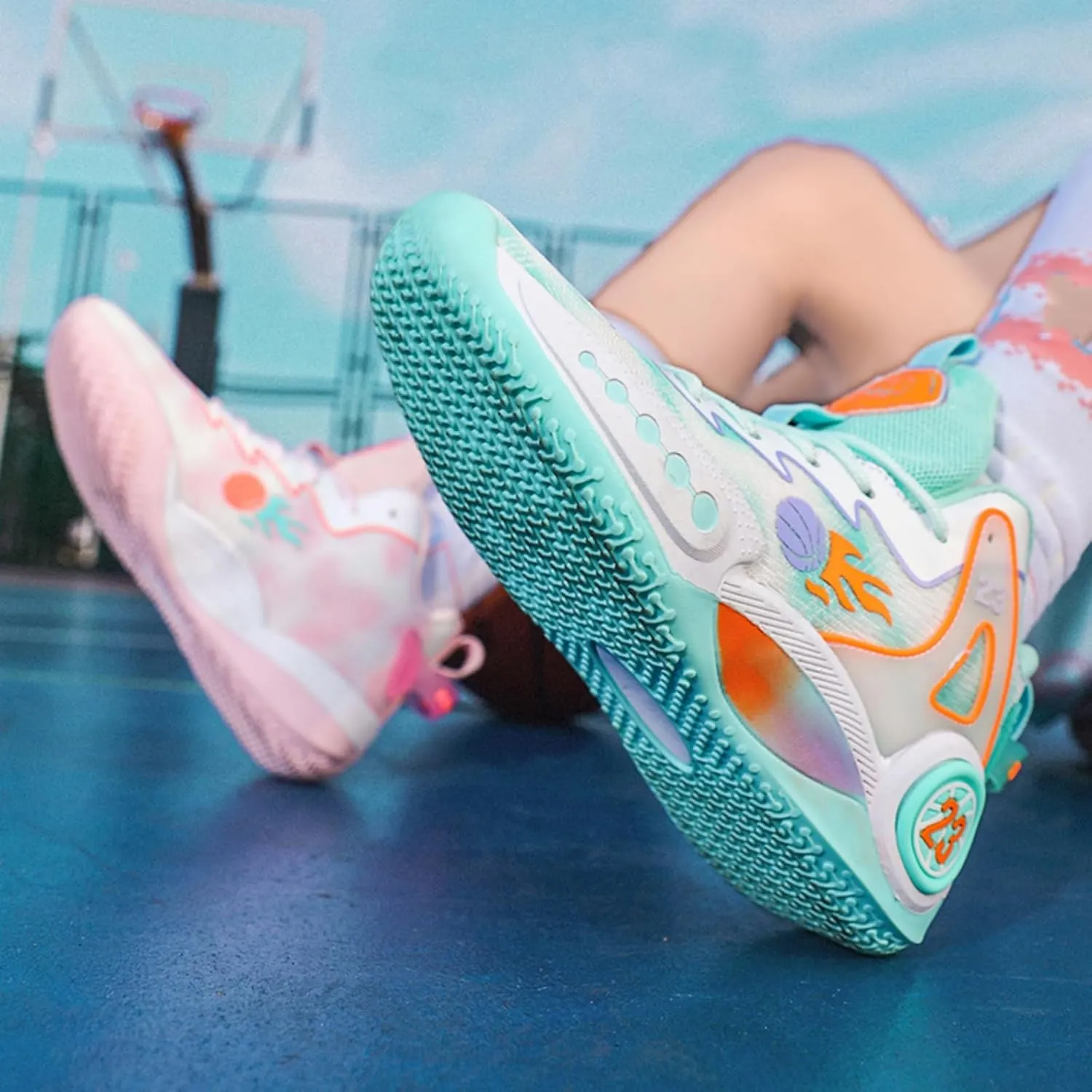 Mens Breathable High Top Chinese Design Basketball Shoes Fashion Graffiti Non-Slip Walking Running Tennis Training Volleyball Sneakers