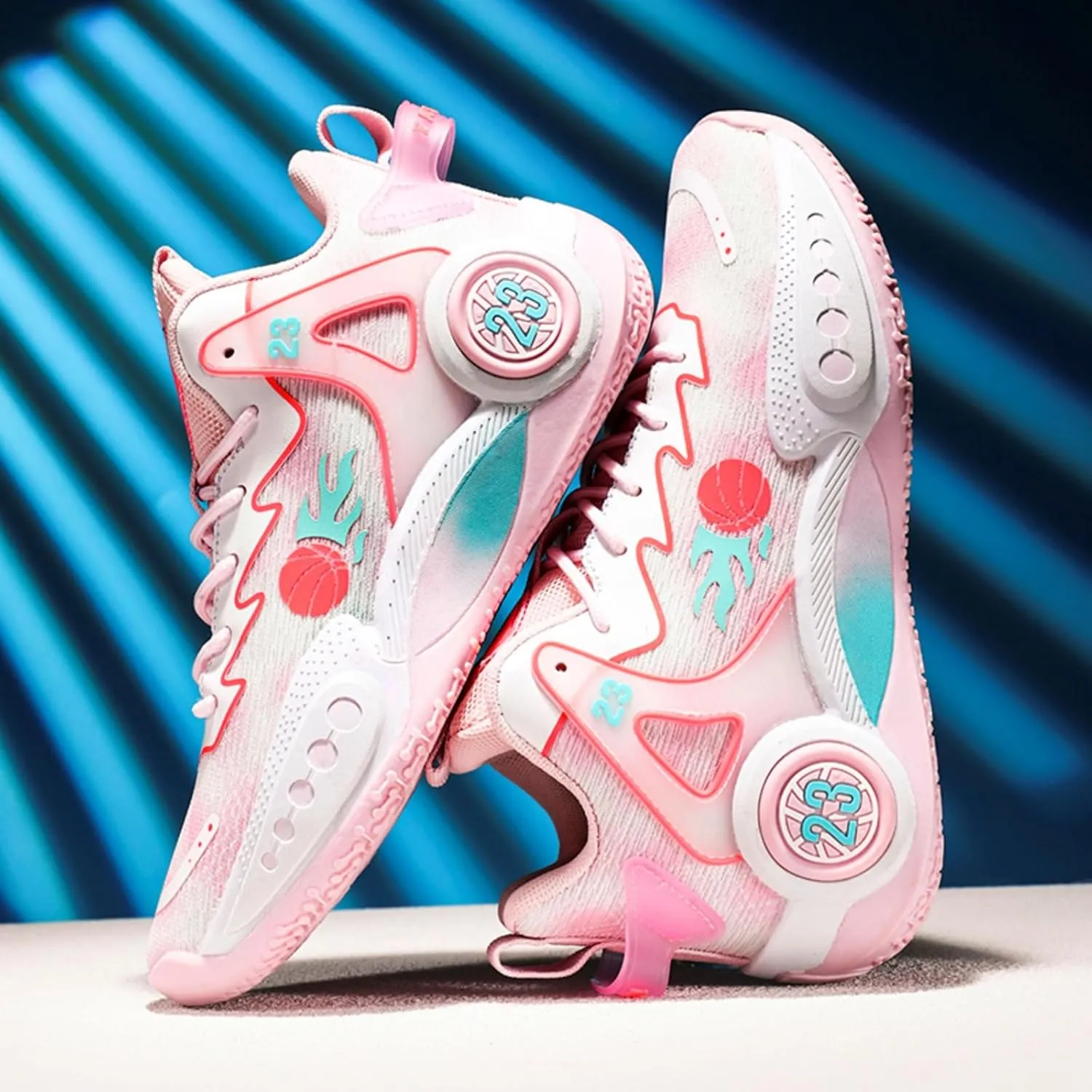 Mens Breathable High Top Chinese Design Basketball Shoes Fashion Graffiti Non-Slip Walking Running Tennis Training Volleyball Sneakers