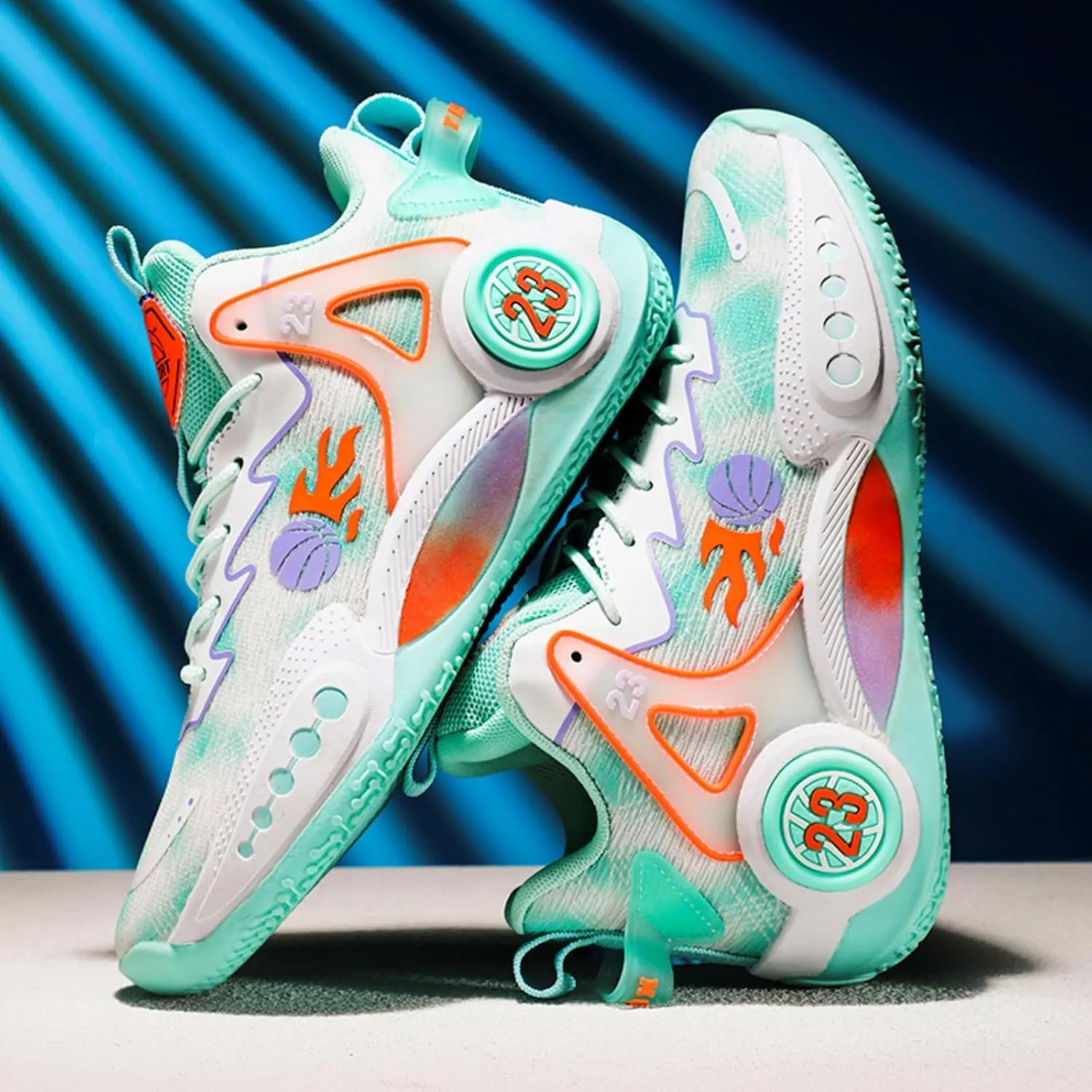Mens Breathable High Top Chinese Design Basketball Shoes Fashion Graffiti Non-Slip Walking Running Tennis Training Volleyball Sneakers
