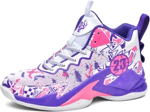 Mens Breathable Lace Up Fashion Basketball Shoes Soft High Top Running Shoes Classical Non-Slip Train Sport Sneakers
