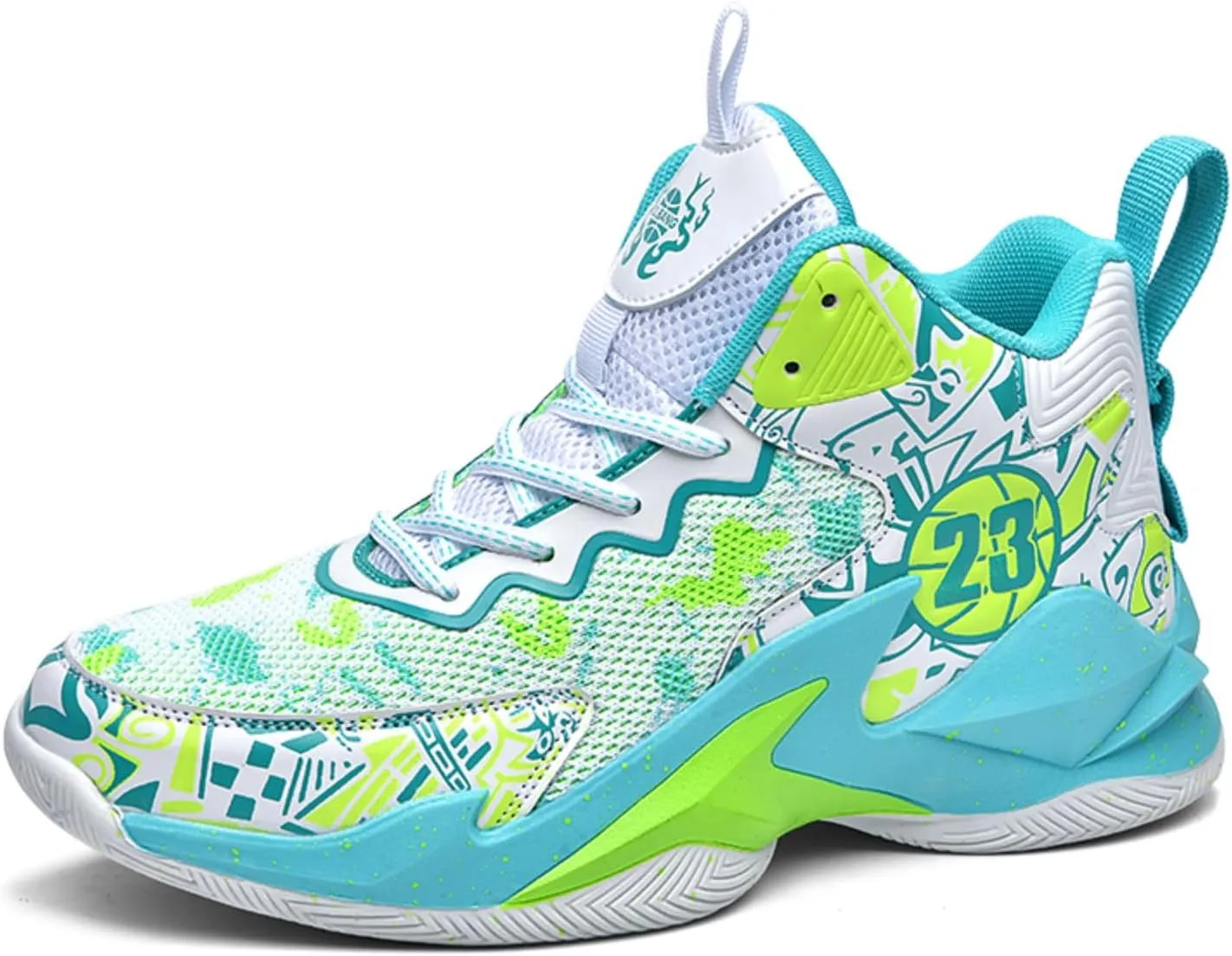 Mens Breathable Lace Up Fashion Basketball Shoes Soft High Top Running Shoes Classical Non-Slip Train Sport Sneakers