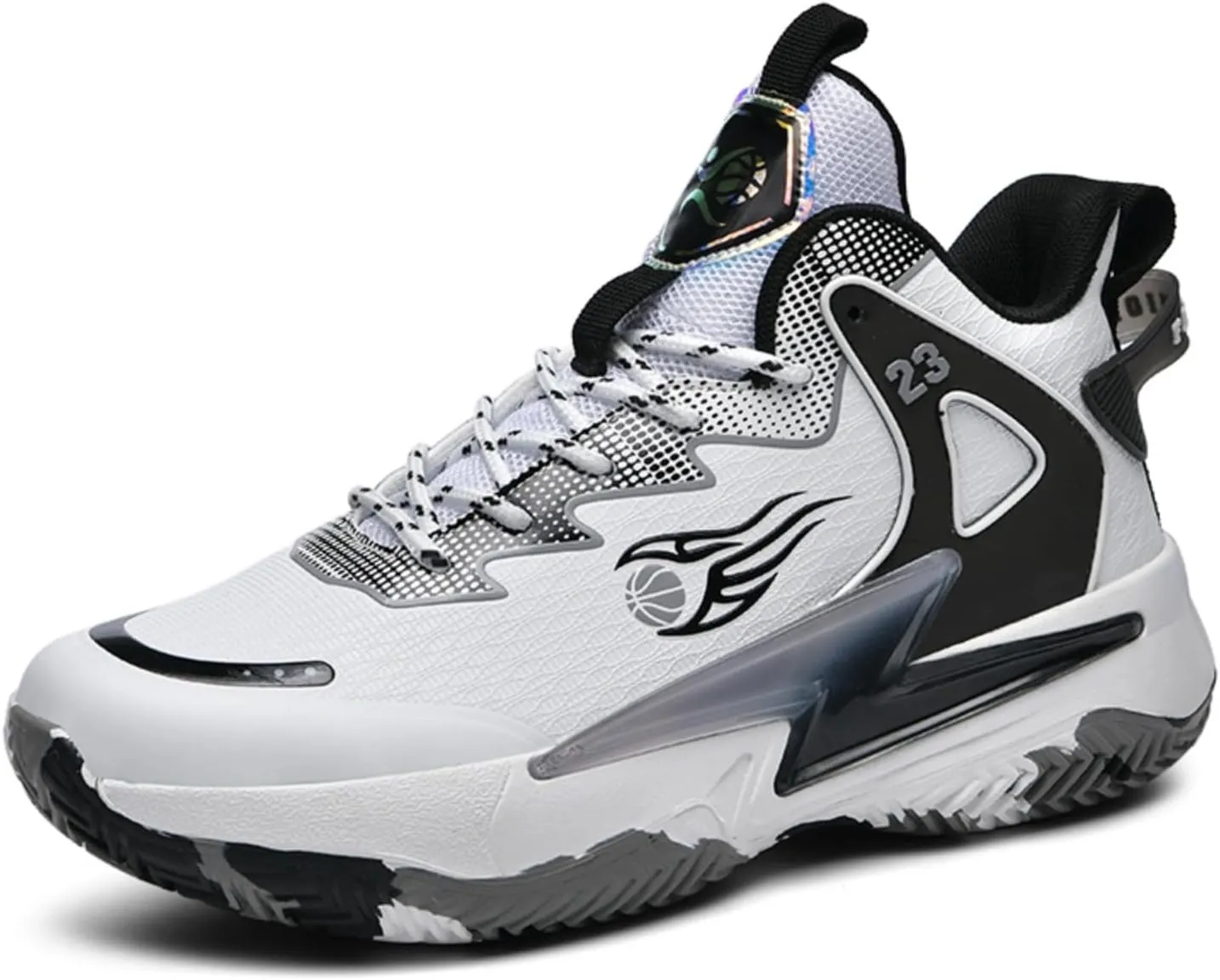 Men's Breathable Mesh Lace Up Basketball Shoes Lightweight Comfortable Running Shoes Gym Sports Tennis Walking Jogging Volleyball Sneakers