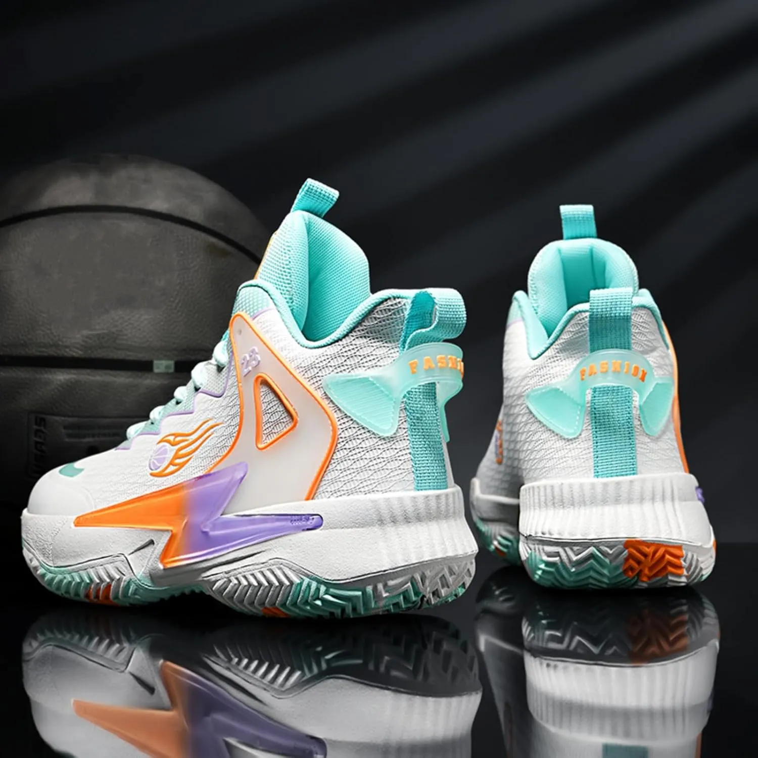Men's Breathable Mesh Lace Up Basketball Shoes Lightweight Comfortable Running Shoes Gym Sports Tennis Walking Jogging Volleyball Sneakers