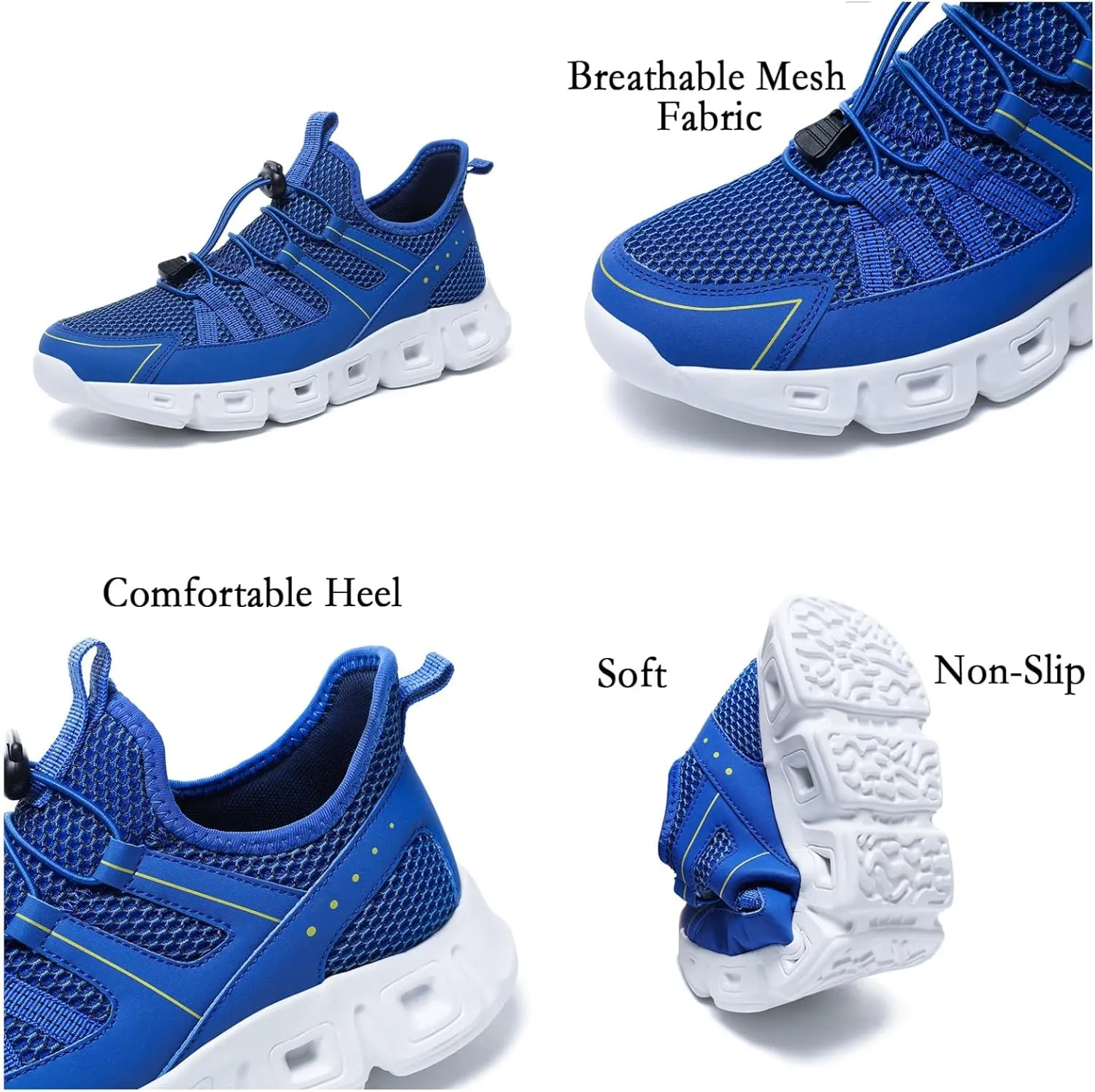 Mens Breathable Mesh Slip-On Fashion Sneakers with Elastic Band Lightweight Soft Sole Trail Running Shoes Walking Sports Shoes