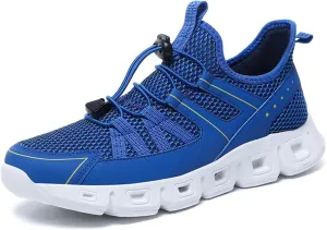 Mens Breathable Mesh Slip-On Fashion Sneakers with Elastic Band Lightweight Soft Sole Trail Running Shoes Walking Sports Shoes