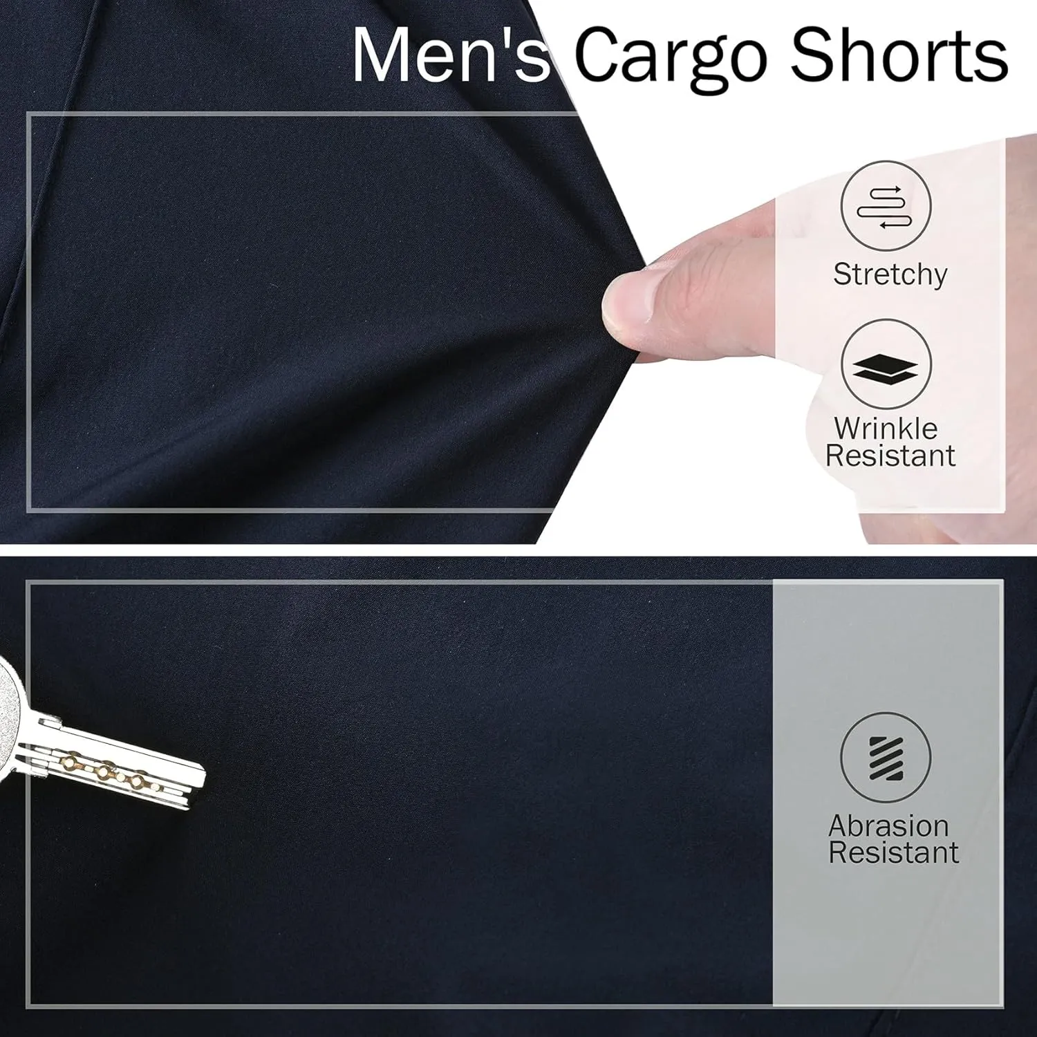 Men’s Cargo Shorts Loose-Fit Summer Drawstring Quick Dry Stretch Athletic Hiking Running Workout Shorts with Pockets