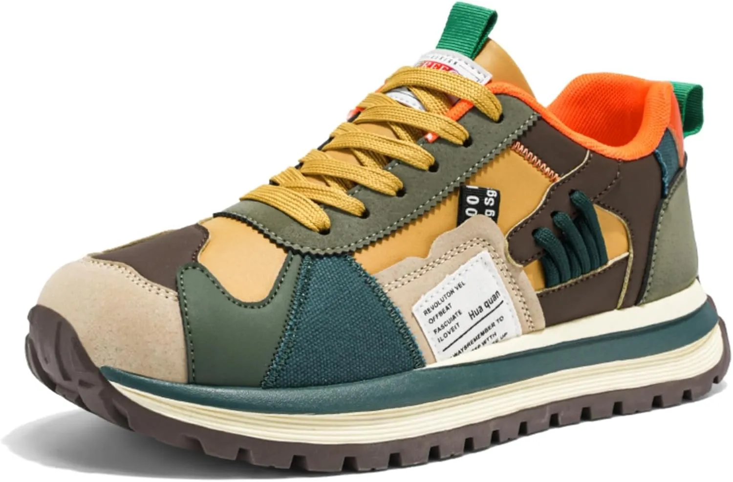 Men's Colorful, Trendy and Retro Canvas Platform Sneakers: Lace - up Casual Style, Suitable for Walking, Tennis and Running