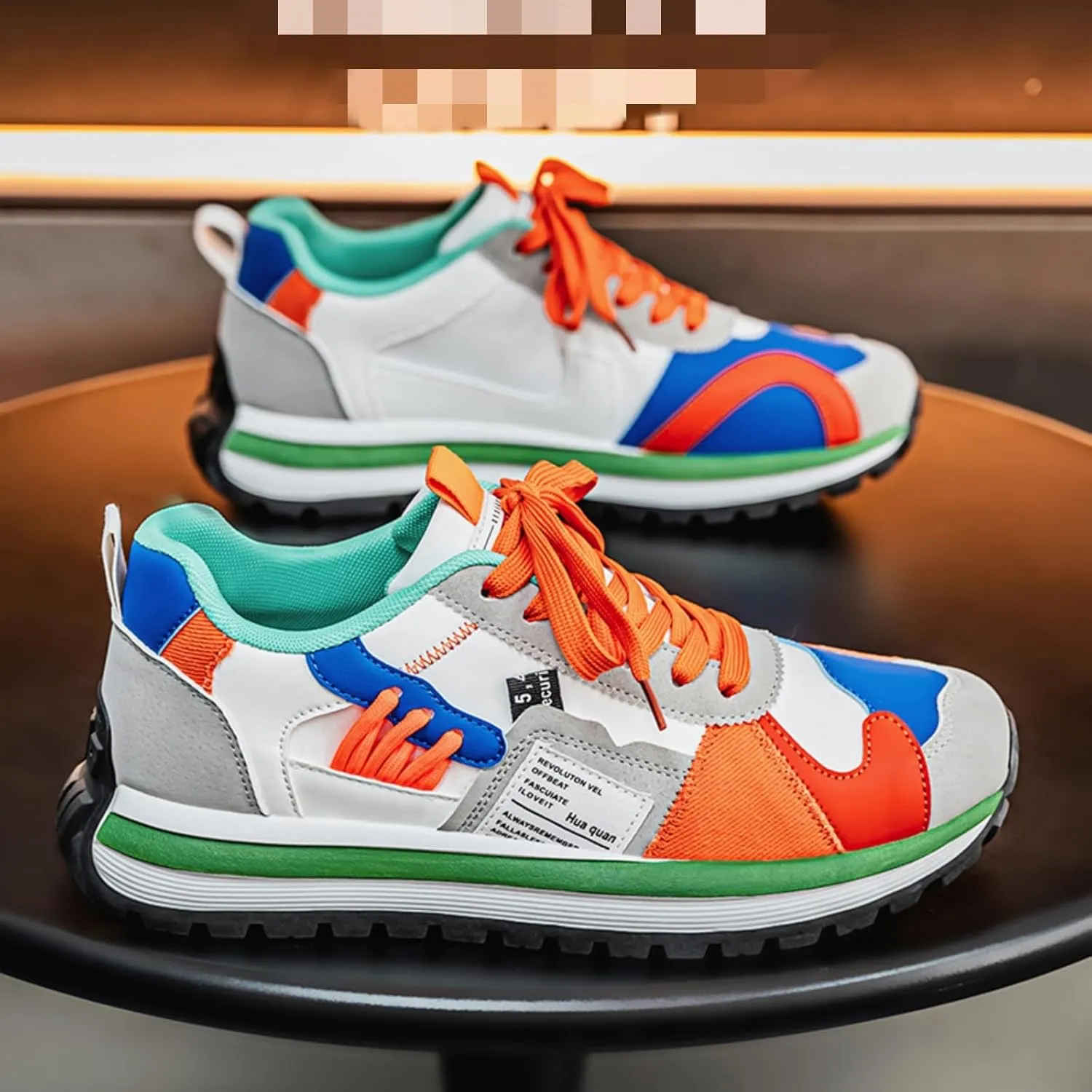 Men's Colorful, Trendy and Retro Canvas Platform Sneakers: Lace - up Casual Style, Suitable for Walking, Tennis and Running