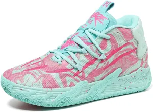 Men's Fashion High Top Lace Up Basketball Shoes Lightweight Non Slip Casual Outdoor Sneakers for Tennis Walking Volleyball
