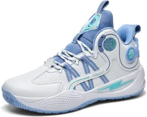 Men's Fashion High Top Lace Up Basketballs Shoes Lightweight Breathable Non-Slip Tennis Sneakers Classic Sports Walking Shoes