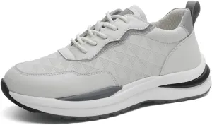 Men's Genuine Cowhide Leather lace - up Shoes, mesh Breathable Sports Sneakers. Ideal for Walking, Hiking and Daily Casual wear.