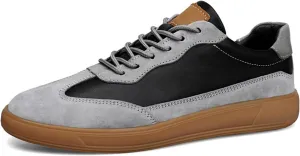 Men's Genuine Cowhide Leather Lace - up Sneakers. Available in Larger Sizes. Ideal for Walking, Hiking and Daily Casual Wear, Comfortable and Durable.