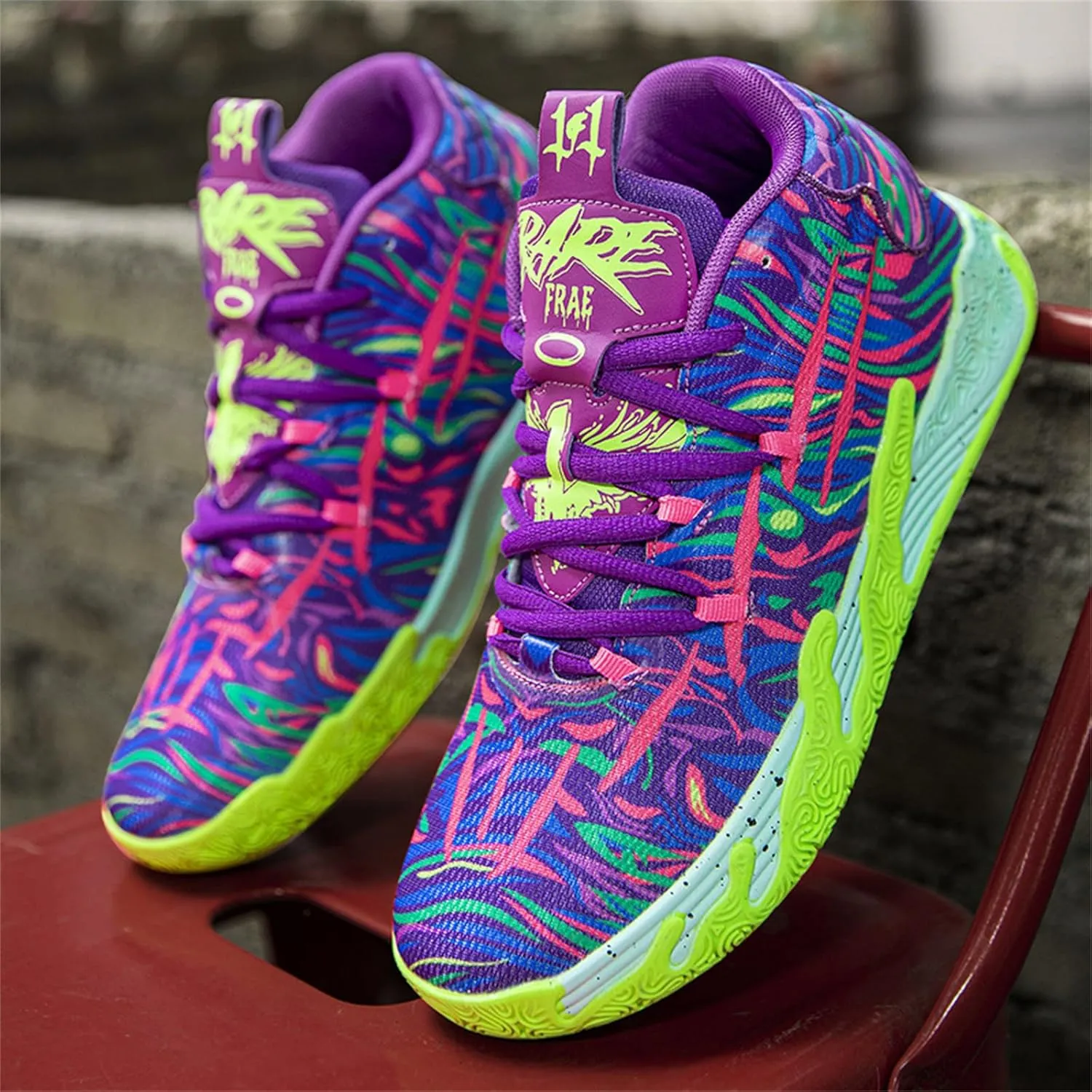 Men's Lace Up High Top Basketball Shoes Chinese Style Breathable Non Slip Outdoor Sneakers Cushioning Workout Shoes for Fitness Training Athletic