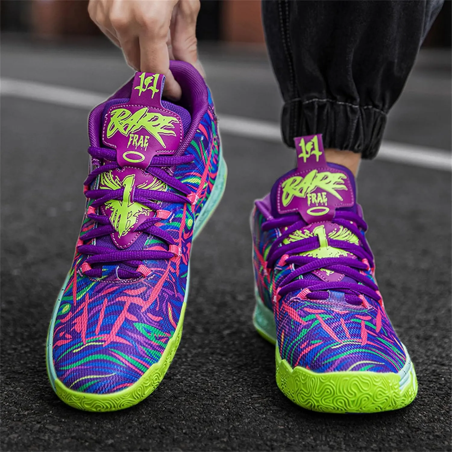 Men's Lace Up High Top Basketball Shoes Chinese Style Breathable Non Slip Outdoor Sneakers Cushioning Workout Shoes for Fitness Training Athletic