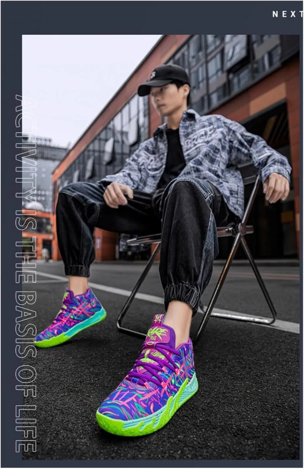 Men's Lace Up High Top Basketball Shoes Chinese Style Breathable Non Slip Outdoor Sneakers Cushioning Workout Shoes for Fitness Training Athletic