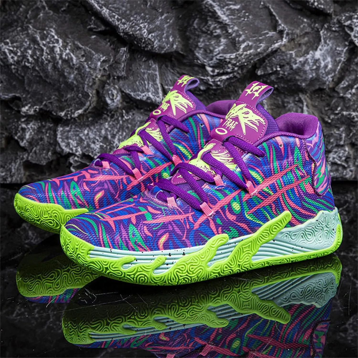 Men's Lace Up High Top Basketball Shoes Chinese Style Breathable Non Slip Outdoor Sneakers Cushioning Workout Shoes for Fitness Training Athletic
