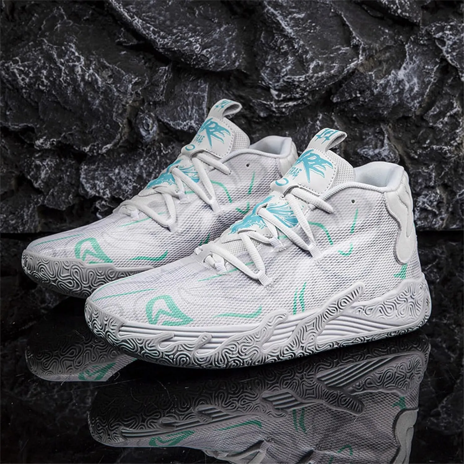Men's Lace Up High Top Basketball Shoes Chinese Style Breathable Non Slip Outdoor Sneakers Cushioning Workout Shoes for Fitness Training Athletic