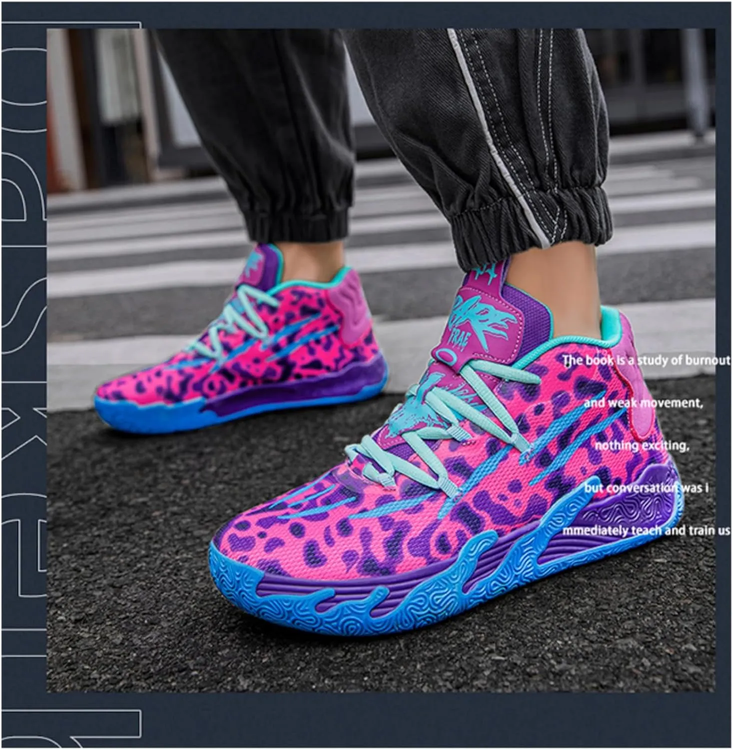 Men's Lace Up High Top Basketball Shoes Chinese Style Breathable Non Slip Outdoor Sneakers Cushioning Workout Shoes for Fitness Training Athletic