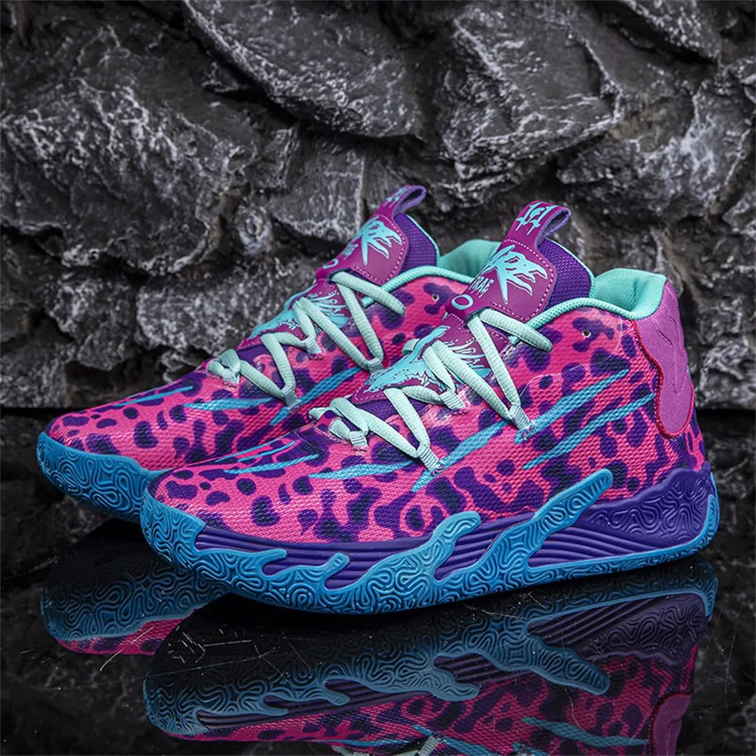 Men's Lace Up High Top Basketball Shoes Chinese Style Breathable Non Slip Outdoor Sneakers Cushioning Workout Shoes for Fitness Training Athletic