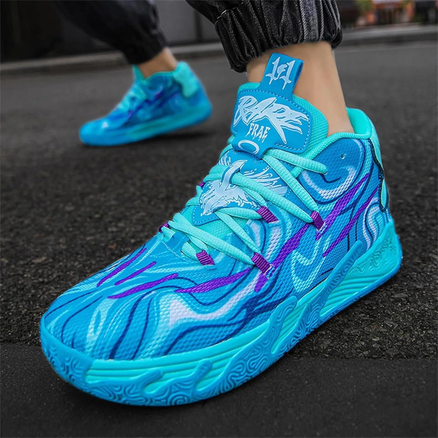 Men's Lace Up High Top Basketball Shoes Chinese Style Breathable Non Slip Outdoor Sneakers Cushioning Workout Shoes for Fitness Training Athletic