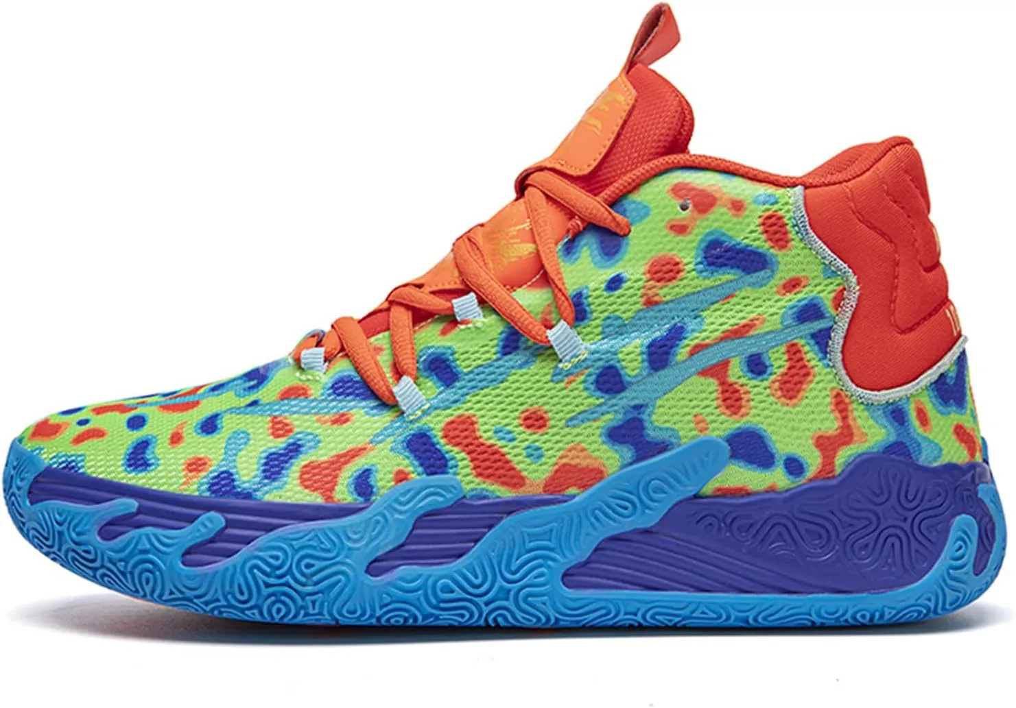 Men's Lace Up High Top Basketball Shoes Chinese Style Breathable Non Slip Outdoor Sneakers Cushioning Workout Shoes for Fitness Training Athletic