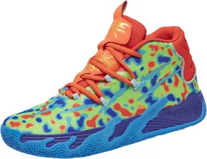 Men's Lace Up High Top Basketball Shoes Chinese Style Breathable Non Slip Outdoor Sneakers Cushioning Workout Shoes for Fitness Training Athletic