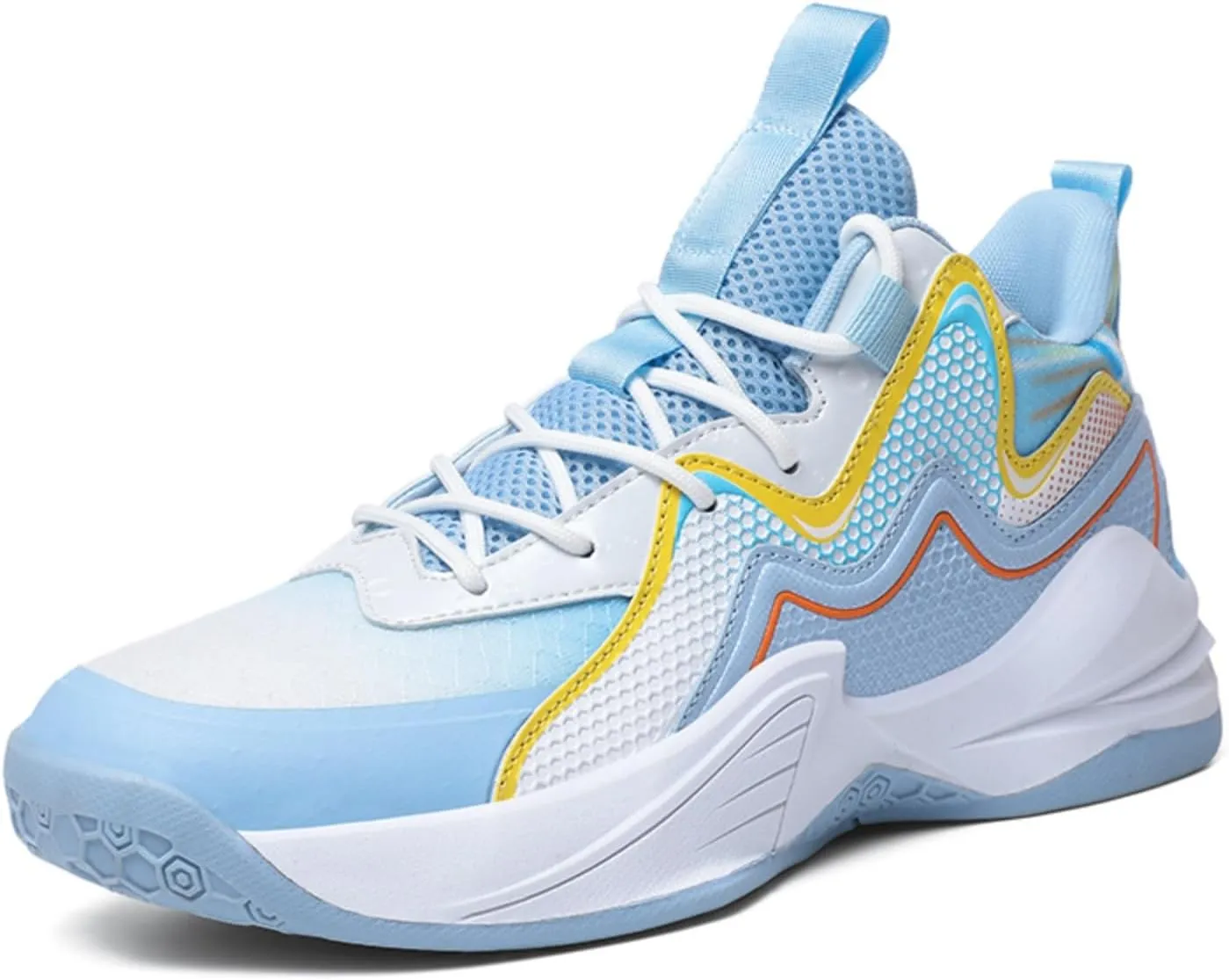 Mens Lace Up High Top Basketball Shoes Fashion Breathable Non Slip Sport Sneakers for Walking Running Tennis Volleyball
