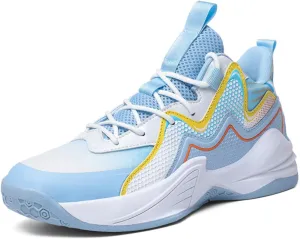 Mens Lace Up High Top Basketball Shoes Fashion Breathable Non Slip Sport Sneakers for Walking Running Tennis Volleyball