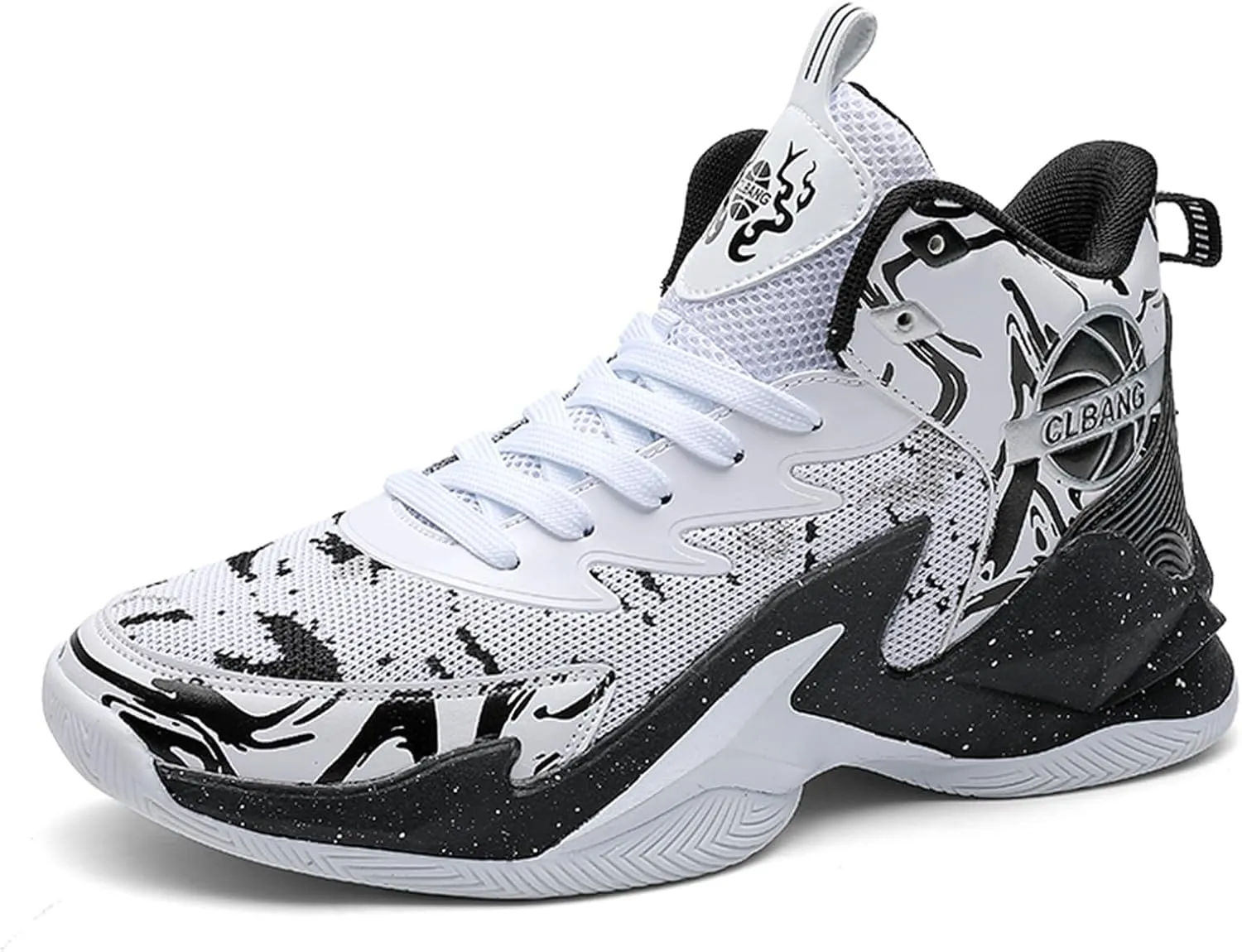 Men's Lace Up High Top Fashion Basketball Shoes with Arch Support Lightweight Non-Slip Running Tennis Sneakers Classic Chinese Trend Sports Shoes