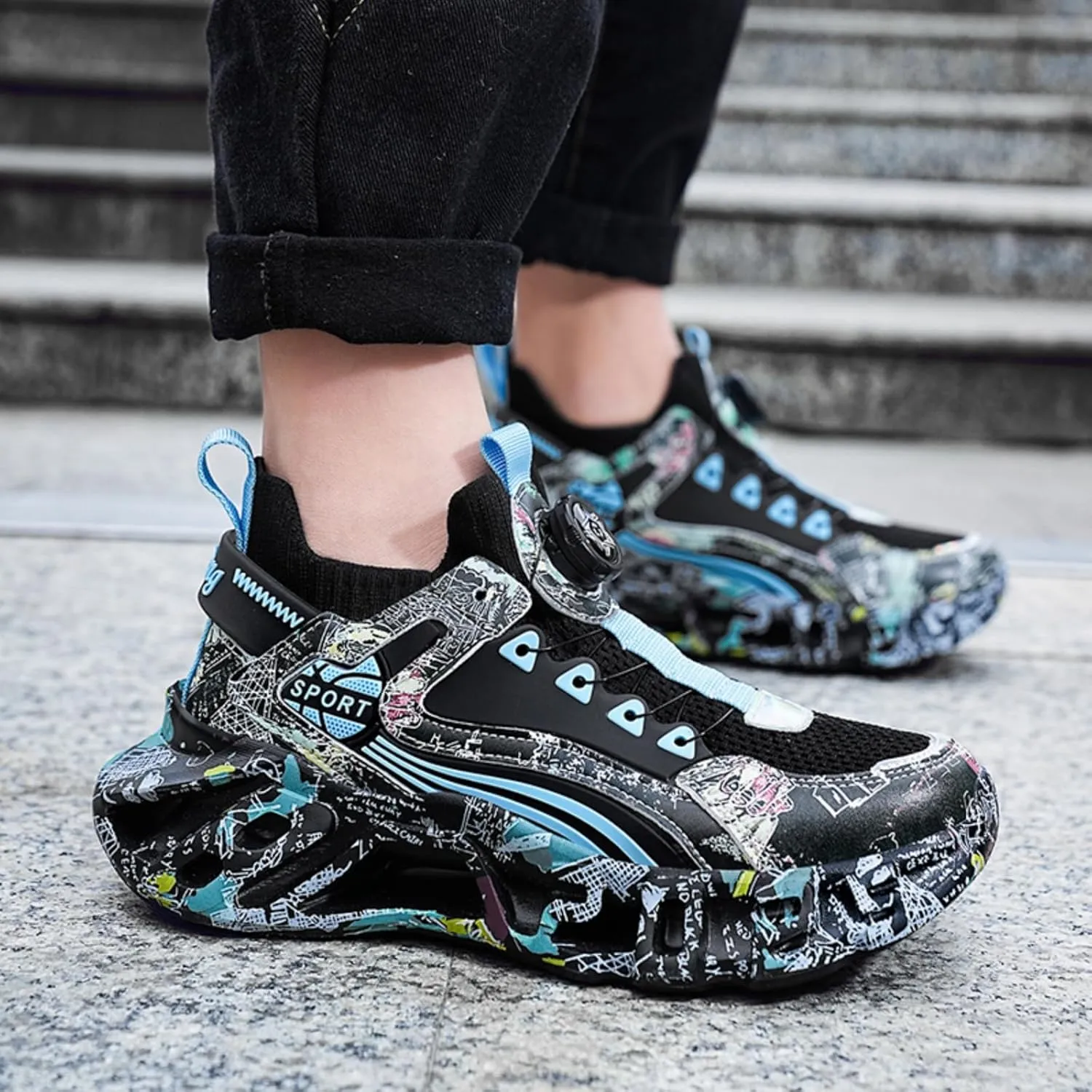 Men's Lightweight Shock - Absorbing Basketball Shoes, Youth Blade - Style Sneakers, Suitable for Students Going to School, Fitness, Running and Walking