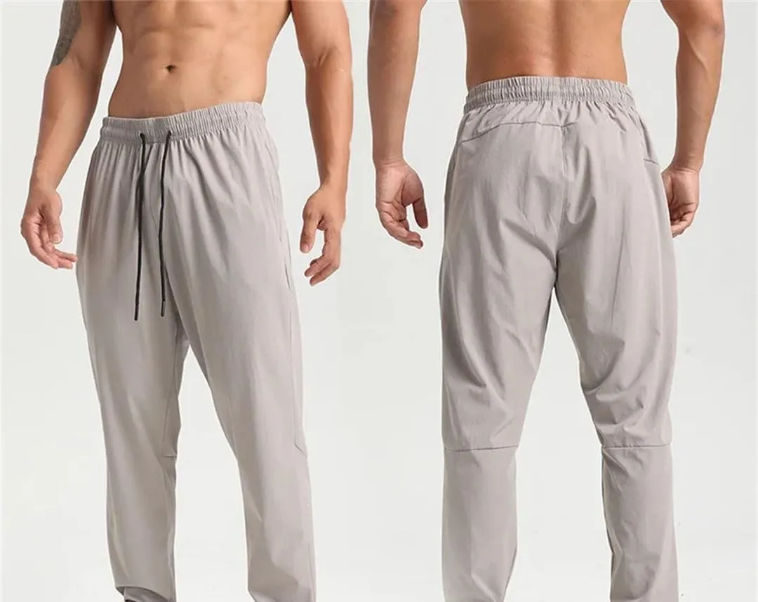 Men's Loose Fit Quick-Dry Jogging Pants with Elastic Waist Full-Length Gym Running Training Trousers