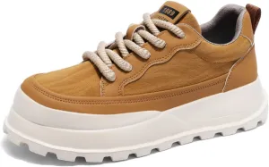 Men's Platform Retro Sneakers Classic Trainers Casual Footwear Tennis Running Chunky Lace - up Stylish Walking Shoes