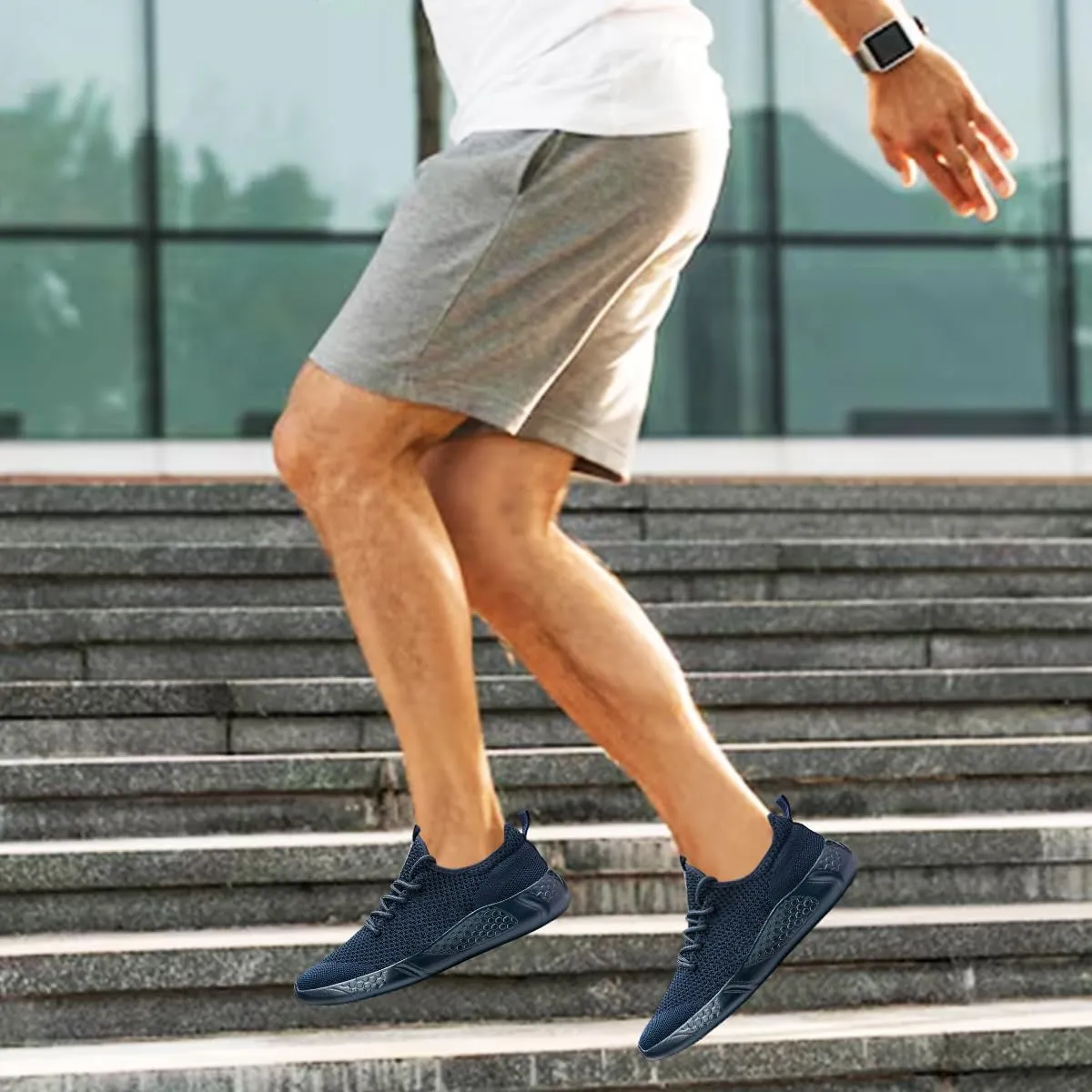 Men's Running Shoes Slip On Walking Comfortable Tennis Breathable Non Slip Athletic Gym Workout Cross Training Fashion Sneakers