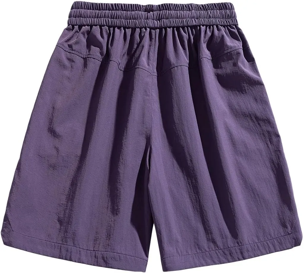Mens Short Sets 2 Piece Outfits Stylish Quick Dry Cargo Shirts Shorts Teen Boys Summer Athletic Tracksuit Lightweight
