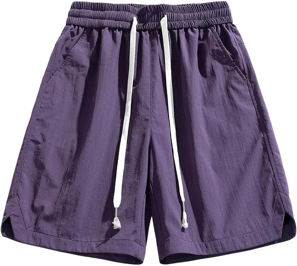 Mens Short Sets 2 Piece Outfits Stylish Quick Dry Cargo Shirts Shorts Teen Boys Summer Athletic Tracksuit Lightweight