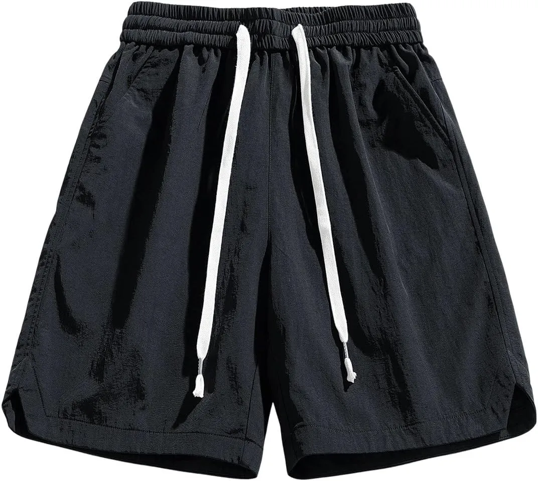 Mens Short Sets 2 Piece Outfits Stylish Quick Dry Cargo Shirts Shorts Teen Boys Summer Athletic Tracksuit Lightweight