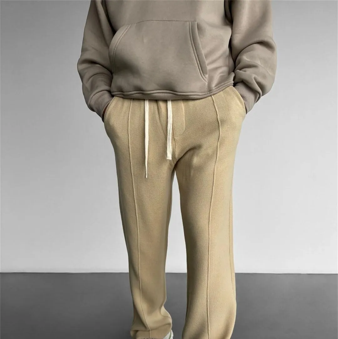 Men's Straight Leg Pants with Drawstring Waist Quick Dry Casual Gym Outdoor Trousers